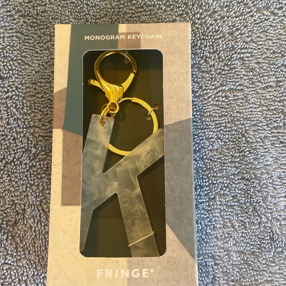 NWT NIB initial K keychain with key ring and latch - Picture 2 of 7